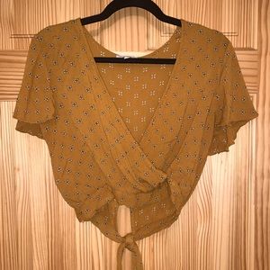 Yellow casual crop top